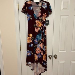 By&By Short Sleeve High Low Floral Dress